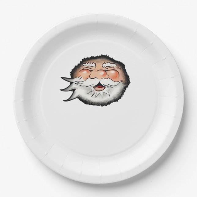 Assiettes En Carton Peekaboo Père Noël Classic (Devant)