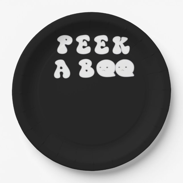 Assiettes En Carton Peekaboo Slogan Éffrayant (Devant)