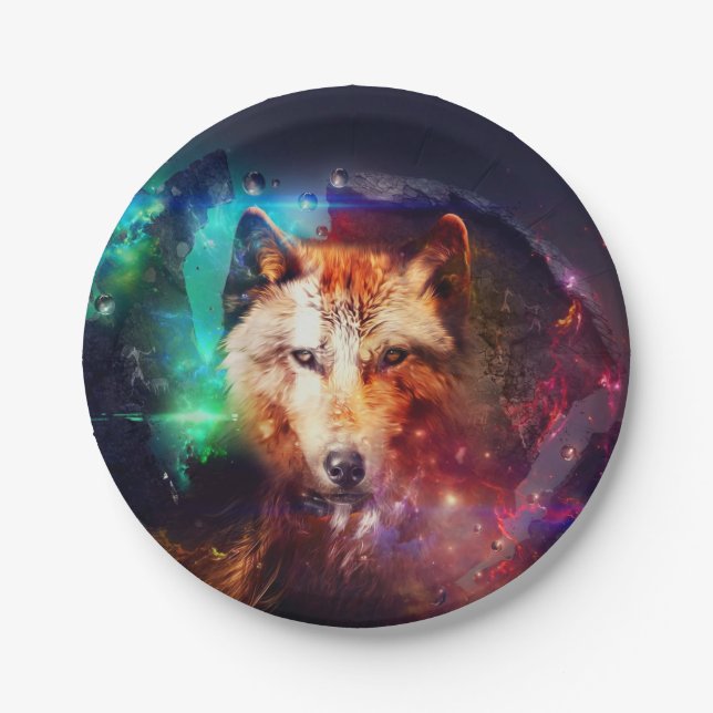 Assiettes En Carton Peinture abstraite de Wolf (Devant)