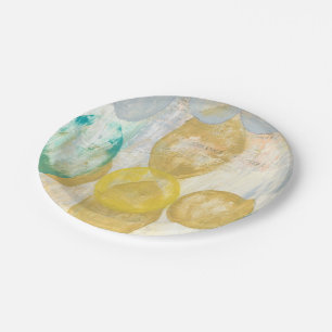 Assiettes En Carton Peinture abstraite moderne sur le papier journal