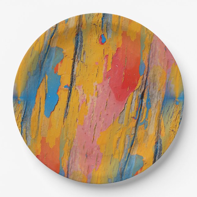 Assiettes En Carton Peinture colorée (Devant)