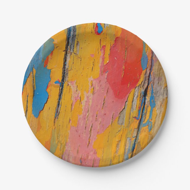 Assiettes En Carton Peinture colorée (Devant)