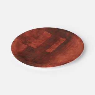 Assiettes En Carton Peinture cramoisie profonde avec des formes