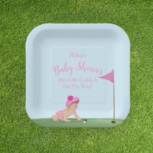 Assiettes En Carton Peinture de bébé fille de golf Douce Caddy Baby Sh