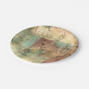 Assiettes En Carton Peinture de ton de la terre avec la surface