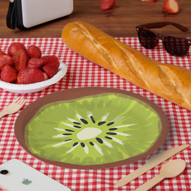 Assiettes En Carton Peinture magique Kivi Verdure Fête d'anniversaire (Pique-nique)