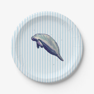 Assiettes En Carton Peinture Manatee Dessous de verre De Verre Décor D