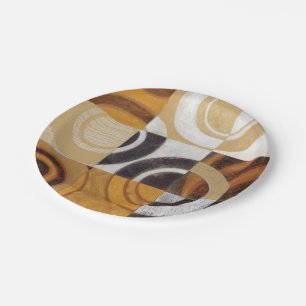 Assiettes En Carton Peinture moderne avec les motifs circulaires