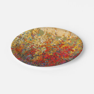 Assiettes En Carton Peinture murale lumineuse de jardin des fleurs