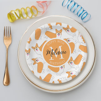 Assiettes En Carton Pembroke Welsh Corgi Motif