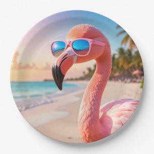 Assiettes En Carton PENSEUR ROSE Flamant Rose