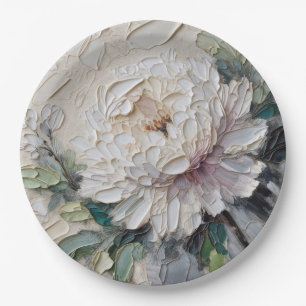 Assiettes En Carton Peony blanc Impasto Art