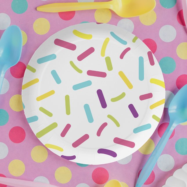 Assiettes En Carton Pépites arc-en-ciel bonbon dessert coloré (Créateur téléchargé)