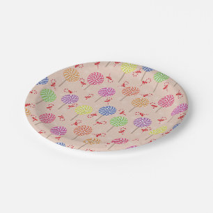Assiettes En Carton Peppermint Candy Mints Christmas, candy canes