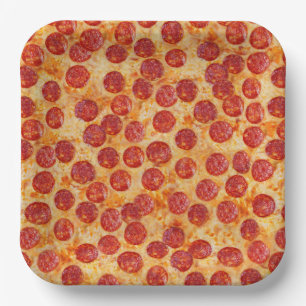 Assiettes En Carton Pepperoni Pizza
