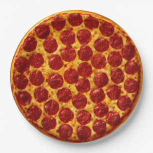 Assiettes En Carton Pepperoni Pizza 