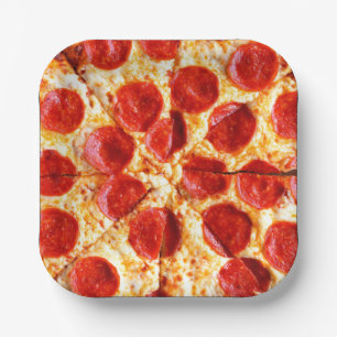 ASSIETTES EN CARTON PEPPERONI PIZZA