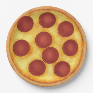 Assiettes En Carton Pepperoni Pizza