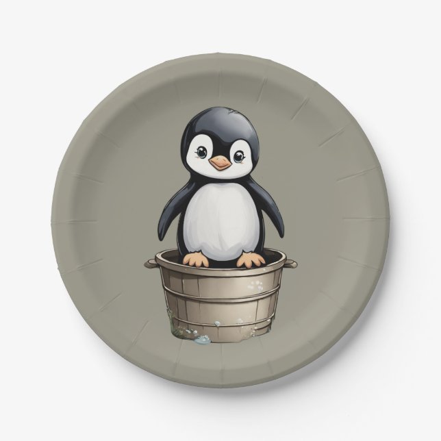 Assiettes En Carton Peppy Penguin (Devant)