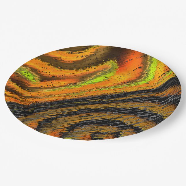 Assiettes En Carton Pequeno mosaico amarelado transversal e deformado (Angle)