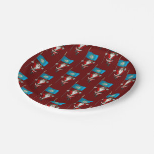 Assiettes En Carton Père Noël Avec Drapeau Du Dakota Du Sud
