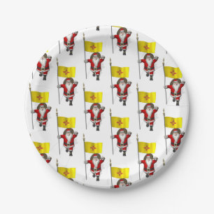 Assiettes En Carton Père Noël Avec Drapeau Du Nouveau-Mexique