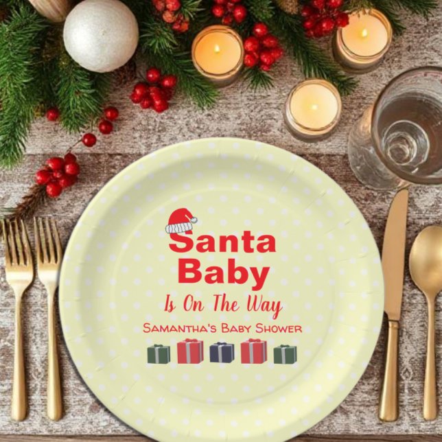 Assiettes En Carton Père Noël Baby Christmas Baby shower (Créateur téléchargé)