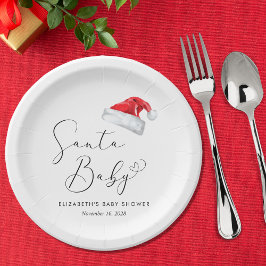Assiettes En Carton Père Noël Baby Christmas Baby shower