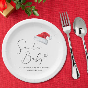 Assiettes En Carton Père Noël Baby Christmas Baby shower