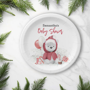 Assiettes En Carton Père Noël Baby Polar Teddy Bear Noël