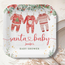 Père Noël Baby shower Christmas Boy Paper