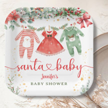 Père Noël Baby shower Christmas Girl Paper