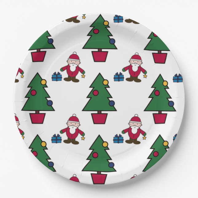 Assiettes En Carton Père Noël Et Noël (Devant)