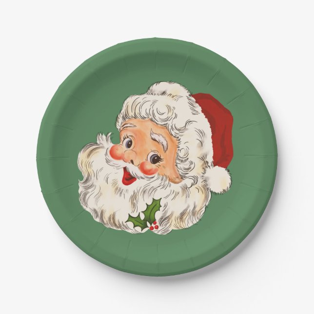 Assiettes En Carton père Noël no 1 (Devant)