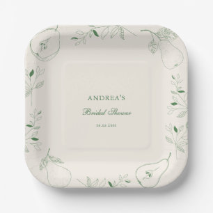 Assiettes En Carton Perfect Pear Main Drake Fête des mariées verte