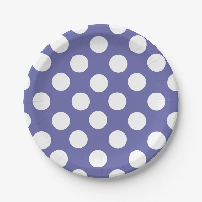 Assiettes En Carton périlleuse | pois blancs (Devant)
