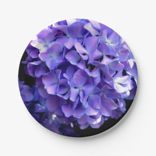 Assiettes En Carton Périwinkel hydrangeas fleurs violettes fleurs bleu