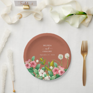 Assiettes En Carton Périwinkle Burnt Orange Terracotta Mariage