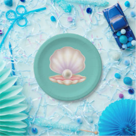 Assiettes En Carton Perle précieuse en coque ouverte