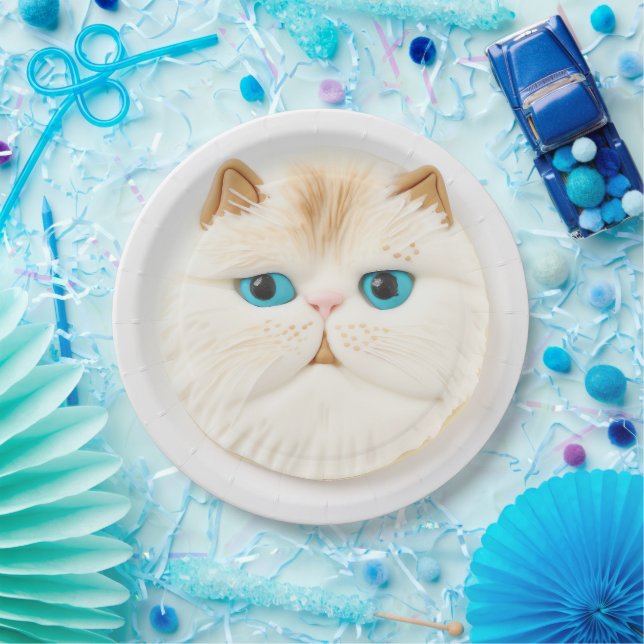 Assiettes En Carton Perse Cat 3D inspiré (Fête)