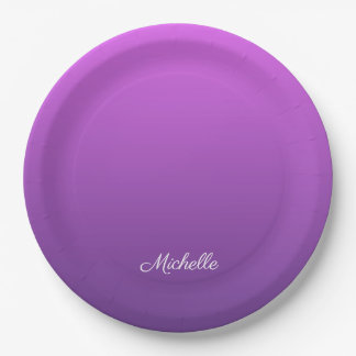 Assiettes En Carton Personalisé violet ombre