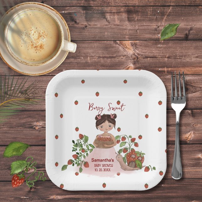 Assiettes En Carton Personalized Berry Sweet Baby Shower Disposable  (Personalized Berry Sweet Baby Shower Disposable Paper Plates)