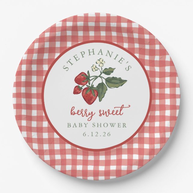Assiettes En Carton Personalized Berry Sweet Baby Shower Napkin (Devant)
