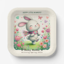 Personalized Bunny Baby Shower Plates