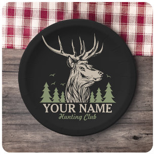 Assiettes En Carton Personalized Hunter Deer Elk Antler Hunting Club 