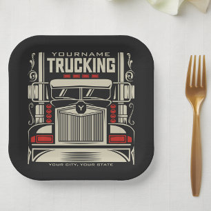 Assiettes En Carton Personalized Trucking 18 Wheeler BIG Trucker