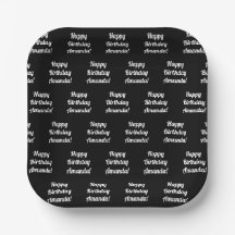 Personnalisable Joyeux Texte d'anniversaire | Noir