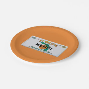 Assiettes En Carton (Personnalisable) Plaque de licence Floride