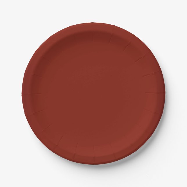 Assiettes En Carton Personnalisable rouge de grenat moderne (Devant)