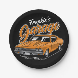 Assiettes En Carton Personnalisé 1968 396 Classic Muscle Garage de voi